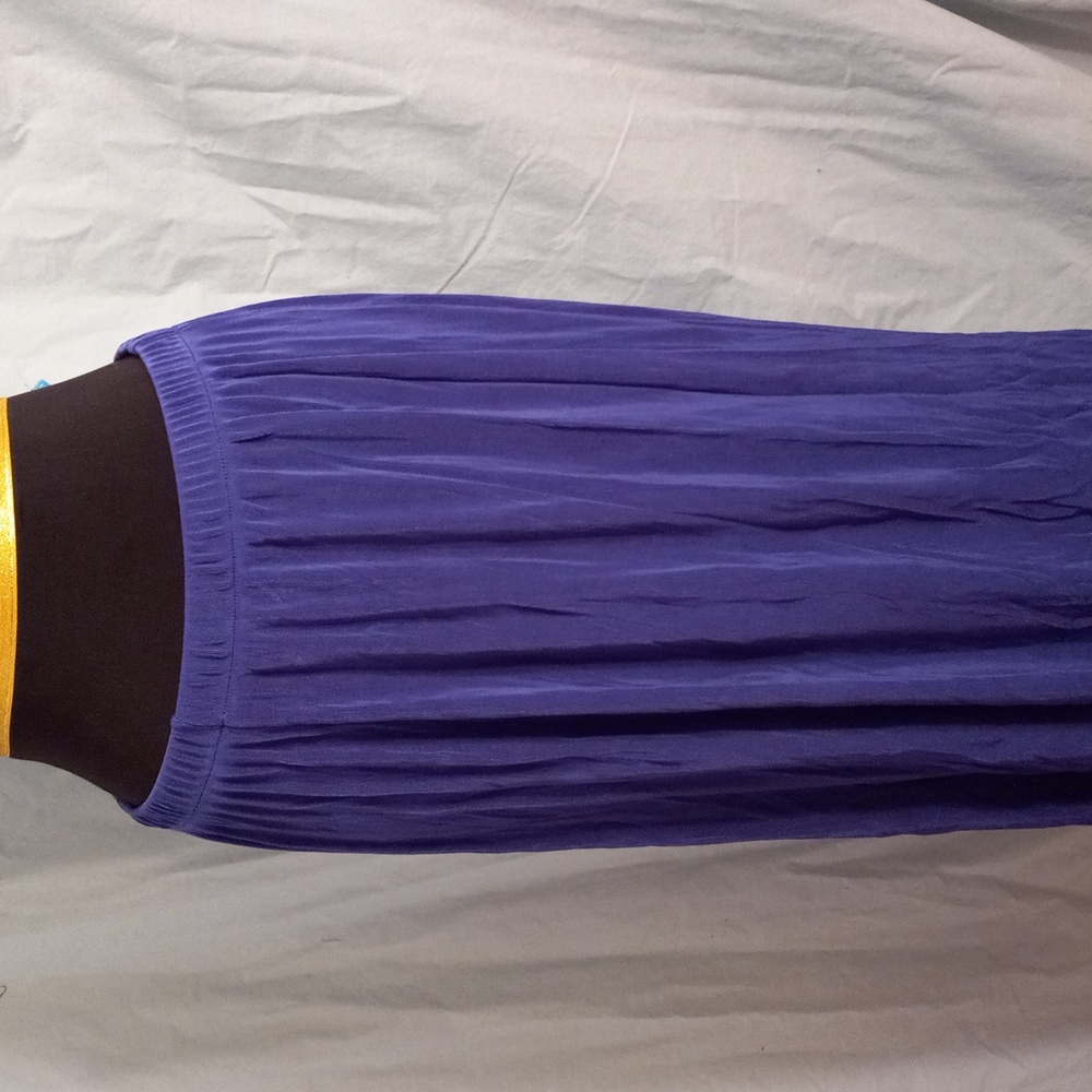 Citiknits 2X Blue Slinky Maxi Skirt Travel Knit - Picture 2 of 10